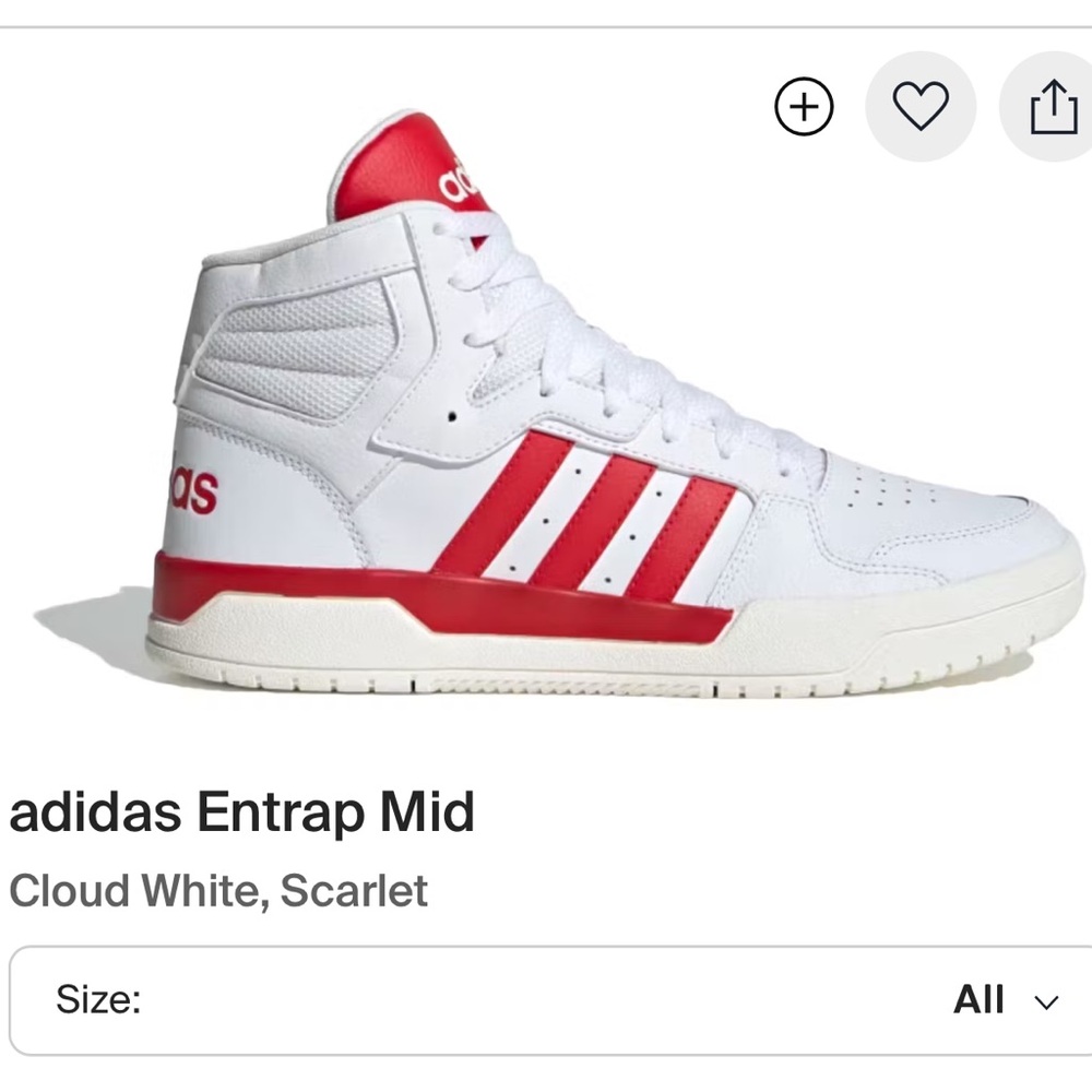 Men’s adidas Entrap Mid Cloud White, Scarlet size 8